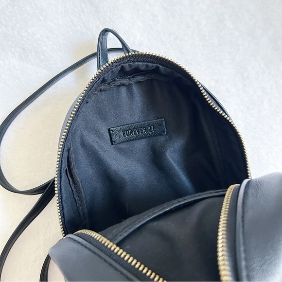 Forever 21 Mini faux Leather Backpack Purse Black - Picture 7 of 14